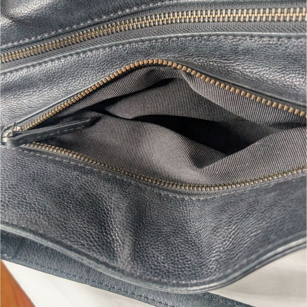 C & C Black Vegan Leather Handbag Satchel Crossbody - Picture 7 of 10